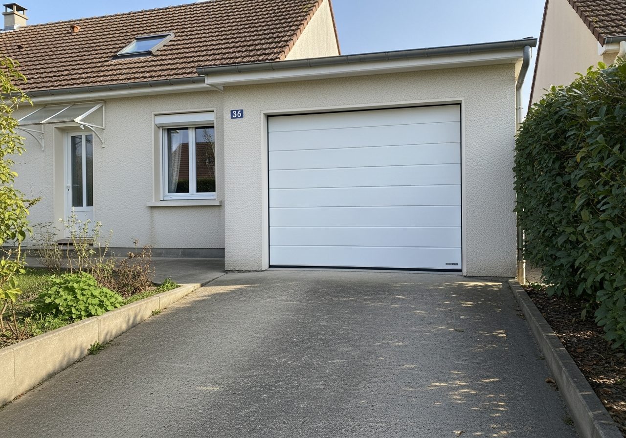 Porte de garage sécurisée sur une maison