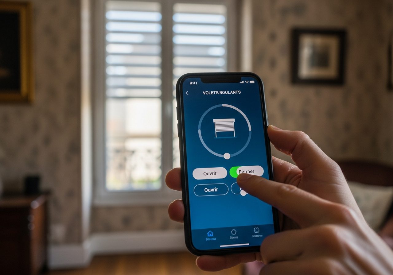 Volet roulant piloté depuis un smartphone